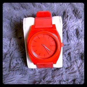 Nixon Time Teller Red watch with red hands. Rare